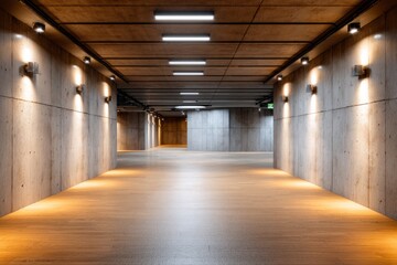 Minimalist Basement Space with Low Lighting and Oppressive Mood