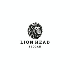 Lion head logo style icon design template vector illustration