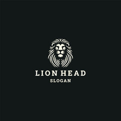 Lion head logo style icon design template vector illustration
