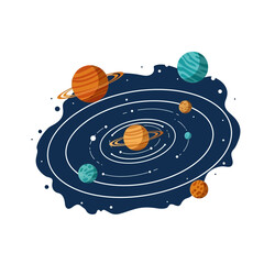 Solar system planets and their orbits. © fadil