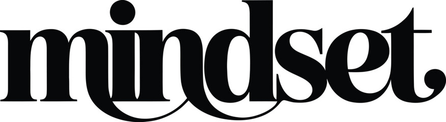 Mindset elegant script typography sticker for personal growth and motivation themes © Design