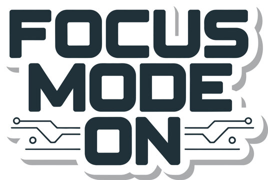 Focus mode on high tech digital typography design with circuit board style elements
