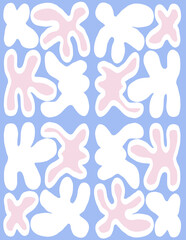 Fototapeta premium もにょもにょした抽象的な背景イラスト 淡い色合い