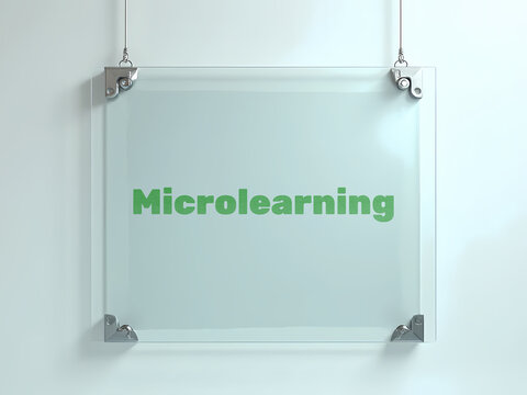 Elegant Glass Office Wall Featuring the Microlearning Education Concept