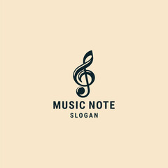Music note logo design template vector illustration