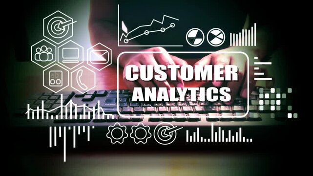 Customer Analytics and Business Intelligence Dashboard Technology Concept Customer Analytics Digital Dashboard with Data Insights Interface