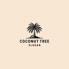 Coconut tree logo design template vector illustration