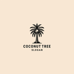 Coconut tree logo design template vector illustration