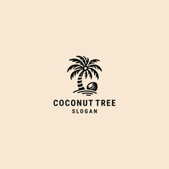 Coconut tree logo design template vector illustration