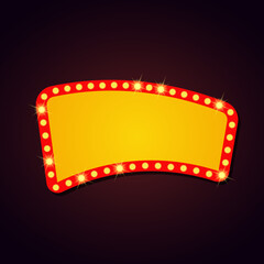 Retro-style light box templates for advertising banners, rectangular advertising signs, and sales and promotional announcements.