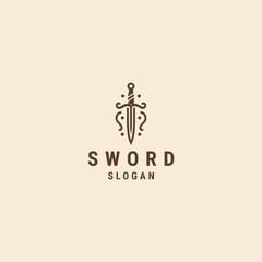 Sword logo icon design template vector illustration