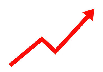 A bold upward trend line illustrating growth and positive progress in data visualization isolated on transparent background