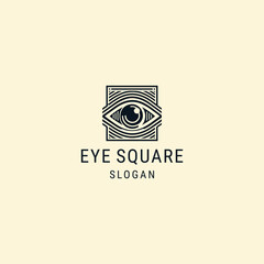 Eye square logo icon design template vector illustration