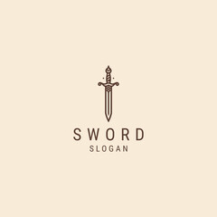 Sword logo icon design template vector illustration