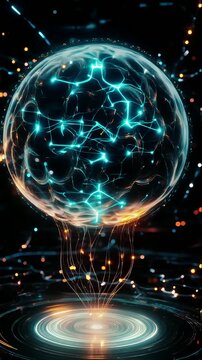 Phase One XF IQ4 Neural Brain Core: Cyan Orange Pulse Orbit Holographic 9:16 Q2