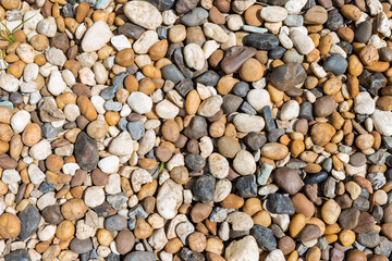 Mixed color pebble stone background, natue stone background