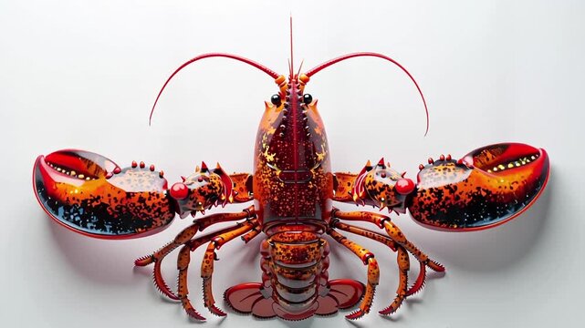 Lobster Closeup on White Background Studio.