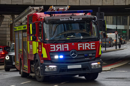Emergency services Firefighters from the London Fire Brigade.