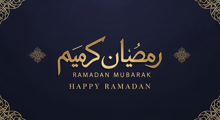 Ramadan mubarak celebration elegant calligraphy on a dark background