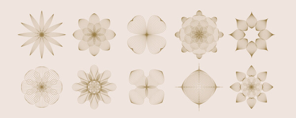 Vintage Flower and leaves art deco style. Abstract Decorative Botanic graphic design for greeting card,social media