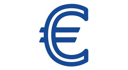 Obraz premium A large blue euro symbol on a Transparent Background, representing European currency and finance.