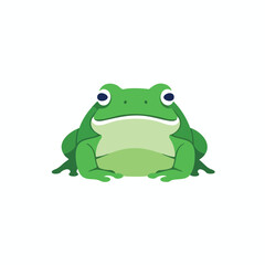 Obraz premium Cartoon Green Frog Illustration