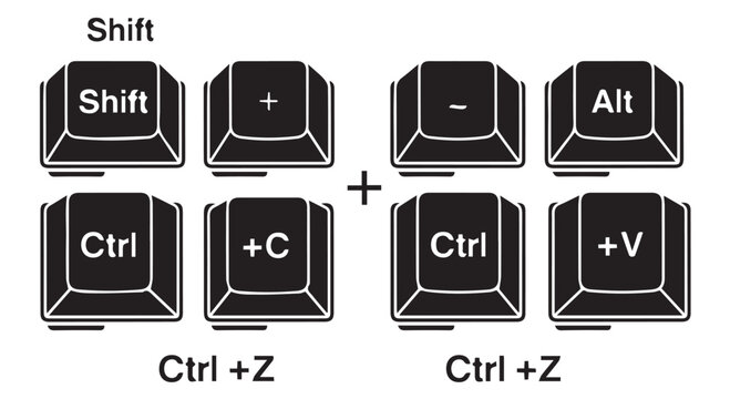 Keyboard shortcuts for undo and redo actions with Ctrl + Z and Shift + Ctrl + Z on computer keyboard keys.