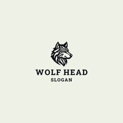 Wolf head logo template vector illustration design