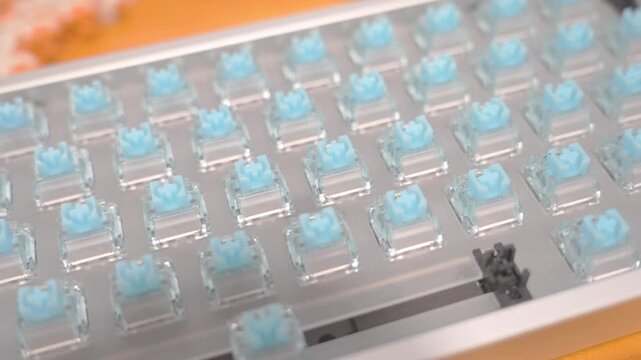 DIY custom keyboard assembly close-up