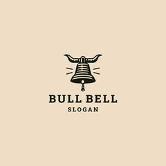 Bull bell logo template vector illustration design