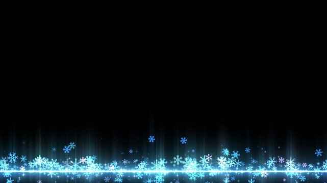 雪の結晶とキラキラ星　ローワーサード（テロップ帯）　ループ