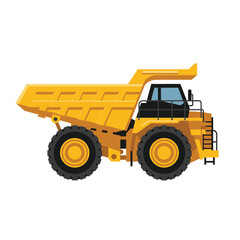 Fototapeta premium Robust yellow heavy-duty dump truck illustration for construction and mining operations, showcasing powerful industrial vehicle for material transport and earthmoving tasks on large-scale projects