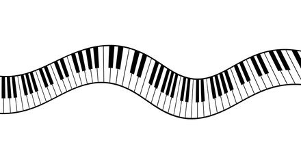 Wavy musical instrument keys graphic for music school branding