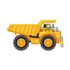 Fototapeta premium Industrial heavy-duty yellow dump truck illustration, perfect for large-scale mining operations, construction sites, and material hauling projects, symbolizing robust transport