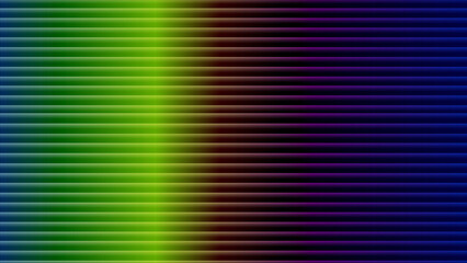 Fototapeta premium Abstract background with vertical lines in a vibrant gradient from green to purple and blue, creating a dynamic optical illusion and modern design pattern