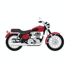 Obraz premium Red Classic Motorcycle Illustration