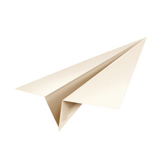 Folded paper airplane 3D with transparent background
