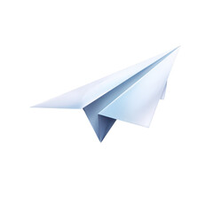 Folded paper airplane 3D with transparent background