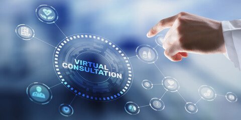 Virtual medical consultation through digital healthcare interface and telemedicine