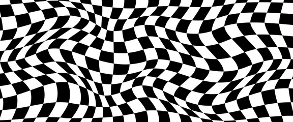 Obraz premium Black and white checkered pattern, Checkerboard seamless pattern.vector illustration.