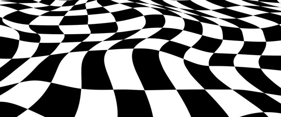 Obraz premium Black and white checkered pattern, Checkerboard seamless pattern.vector illustration.