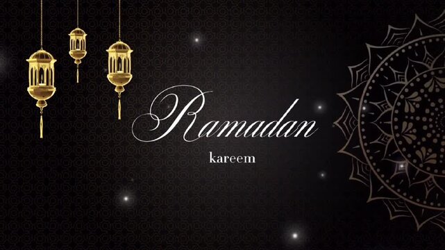 Ramadan Kareem Luxury Gold Lantern Islamic Background Animation