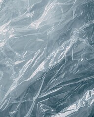 Obraz premium Abstract image of textured plastic wrap. The image is a study of light and shadow, and features abstract patterns created by the crumpled plastic