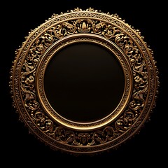 Ornate golden circular frame