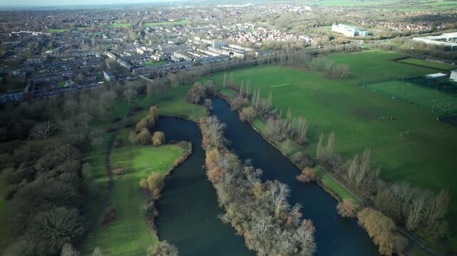 Aerial Drone Shot Of Gloucester Park On A Sunny Day In Basildon