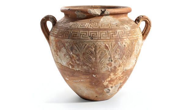 Ancient Greek Pithos Minimal White Scene