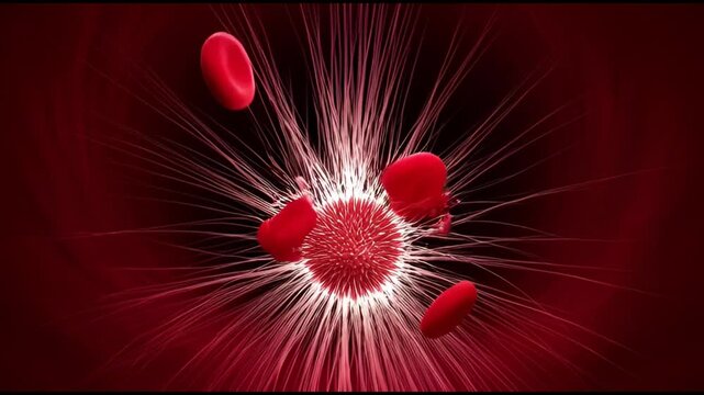 Blood clot formation platelets fibrin mesh animation
