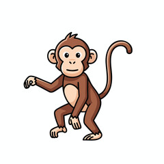 Obraz premium Cute Cartoon Monkey Character for Fun and Entertainment Use