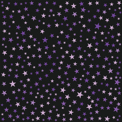 Purple star pattern, celestial night background, tiny sparkle stars on black, aesthetic galaxy texture, digital paper for scrapbooking