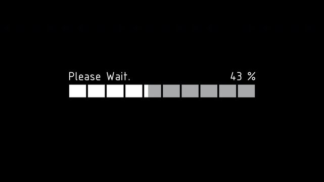 Square Block Please Wait Progress Indicator with Percentage Counter Prores Alpha Channel 4K 60fps